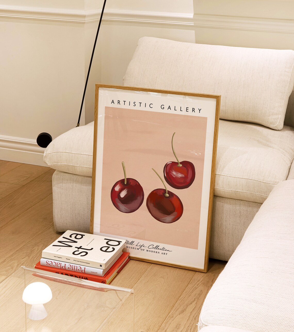 Three Red Cherries Minimalist Still Life Sweet Kitchen Gallery Poster - Image 4