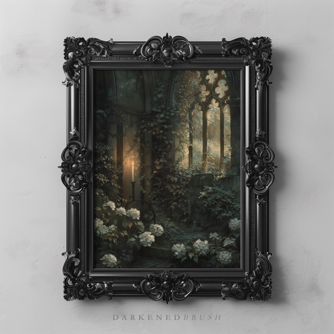 Gothic Garden Dark Academia Victorian Art Print