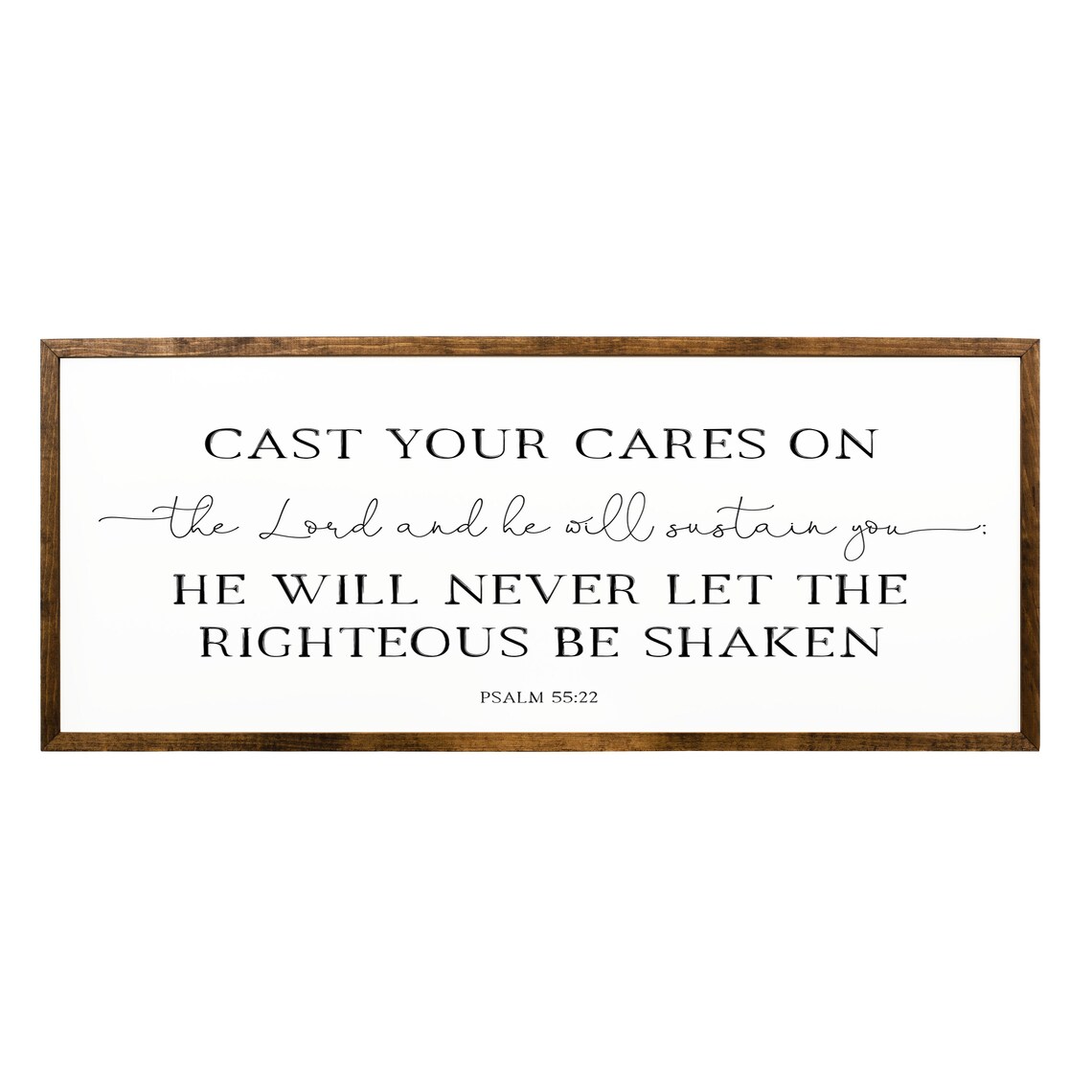 Cast Your Cares On The Lord Psalm 55 22 Farmhouse Scripture Quote Poster - Image 2