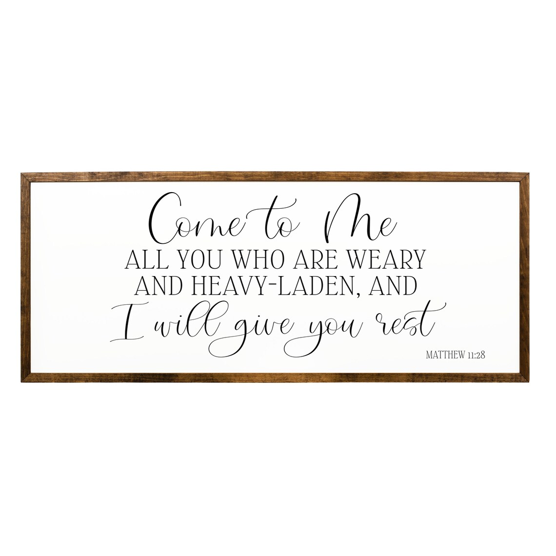 Matthew 11:28 Scripture Sign, Living Room Wall Art Print - Image 2