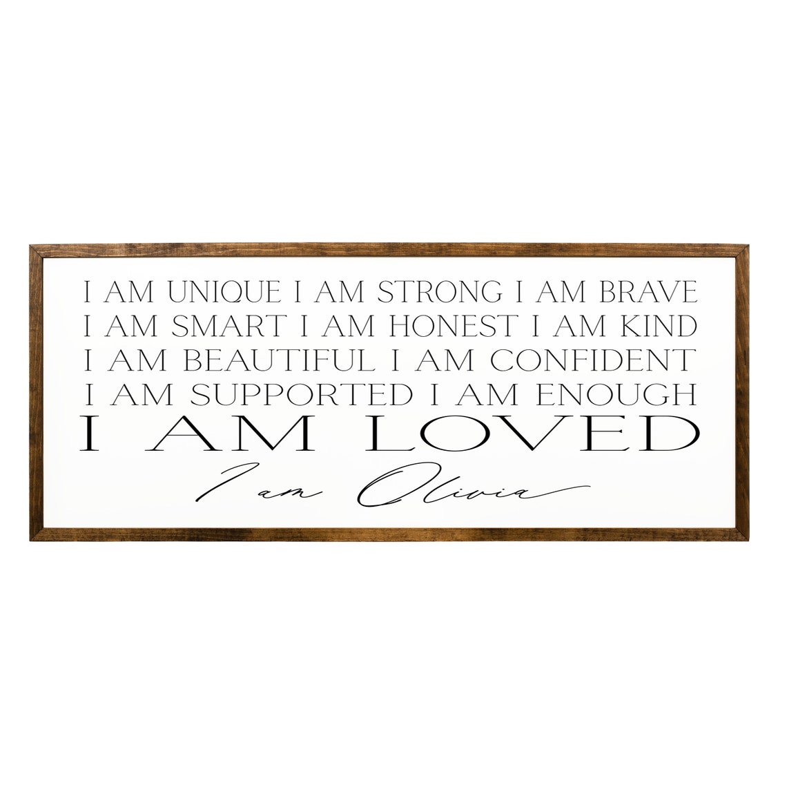 I Am Loved Olivia Personalized Kids Affirmations Nursery Wall Poster - Image 2
