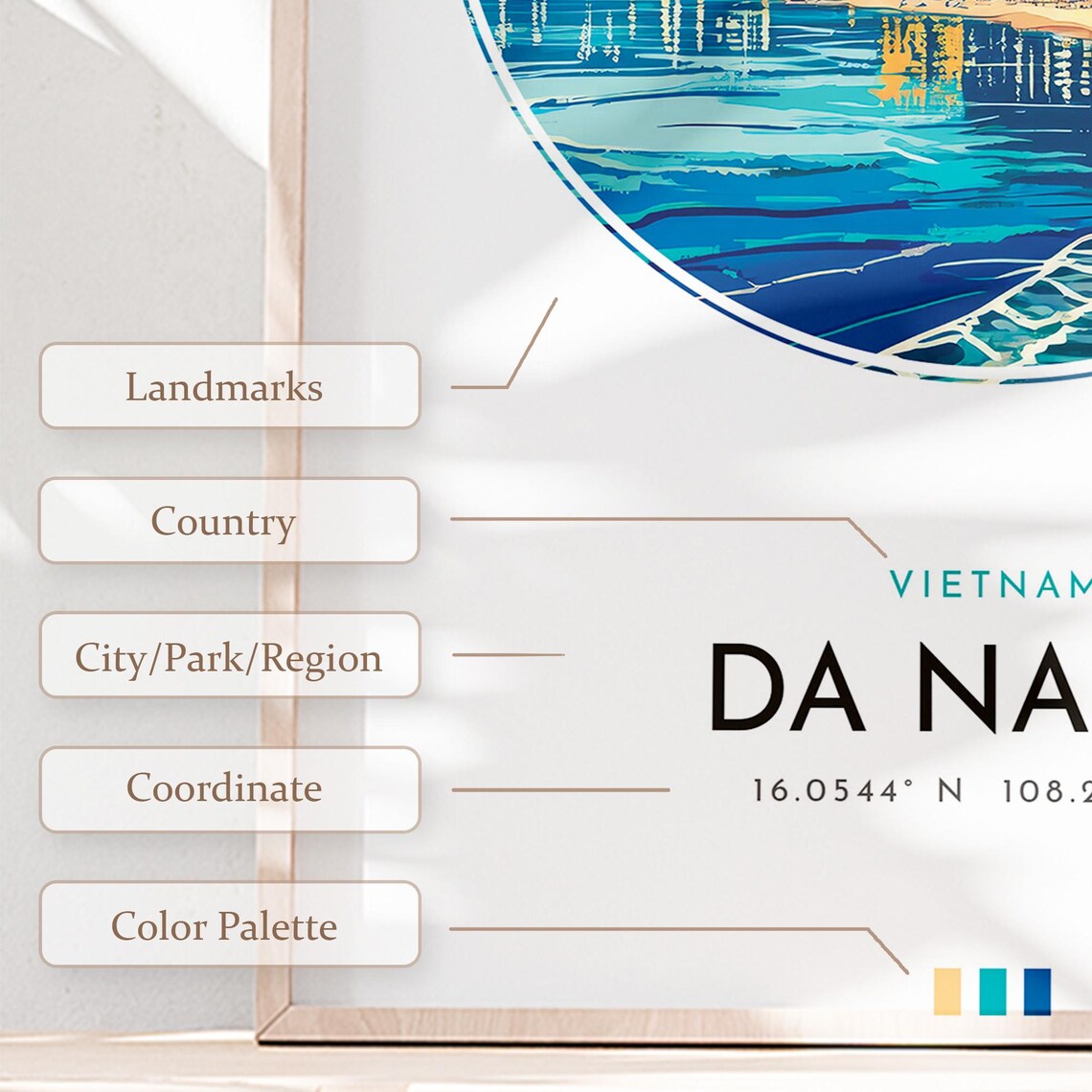 Da Nang Vietnam My Khe Beach Cityscape Coastal Travel Poster - Image 2