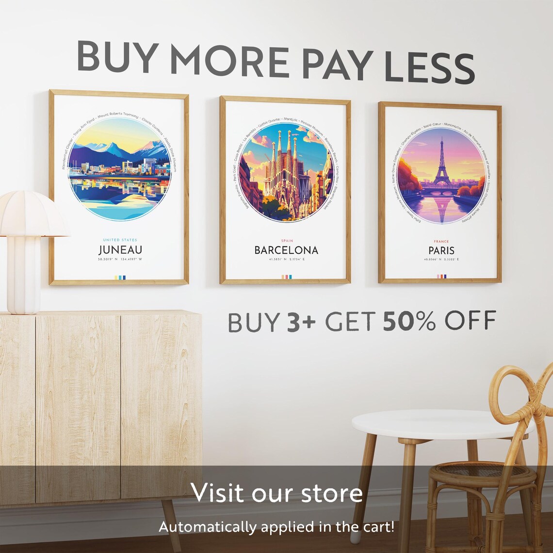 Juneau City Travel Poster, Alaska Landscape Print - Image 3