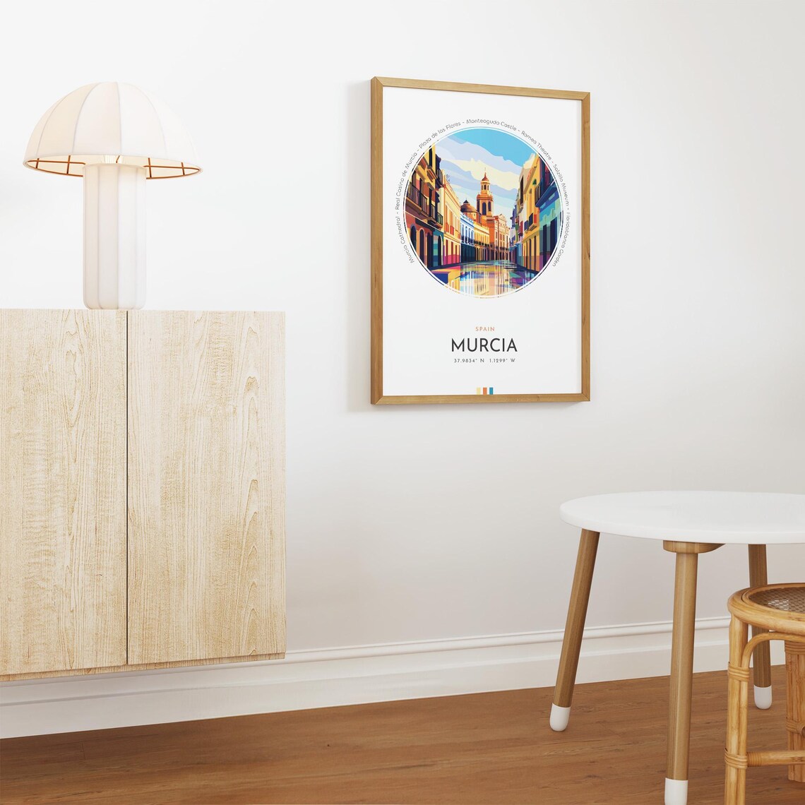 Murcia Spain Cathedral Historic Old Street Sunset Travel Poster - Image 3