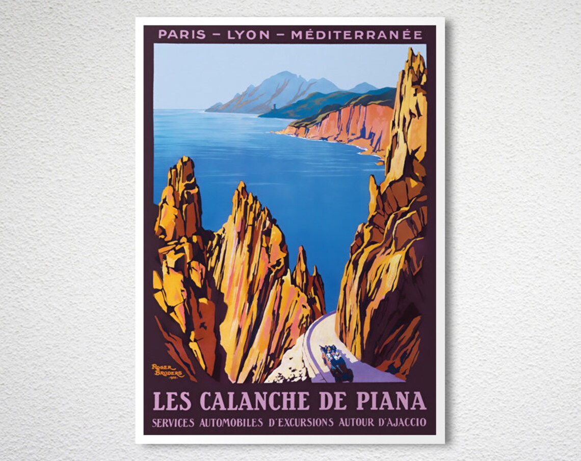 Les Calanche De Piana Vintage Travel Poster - Image 2