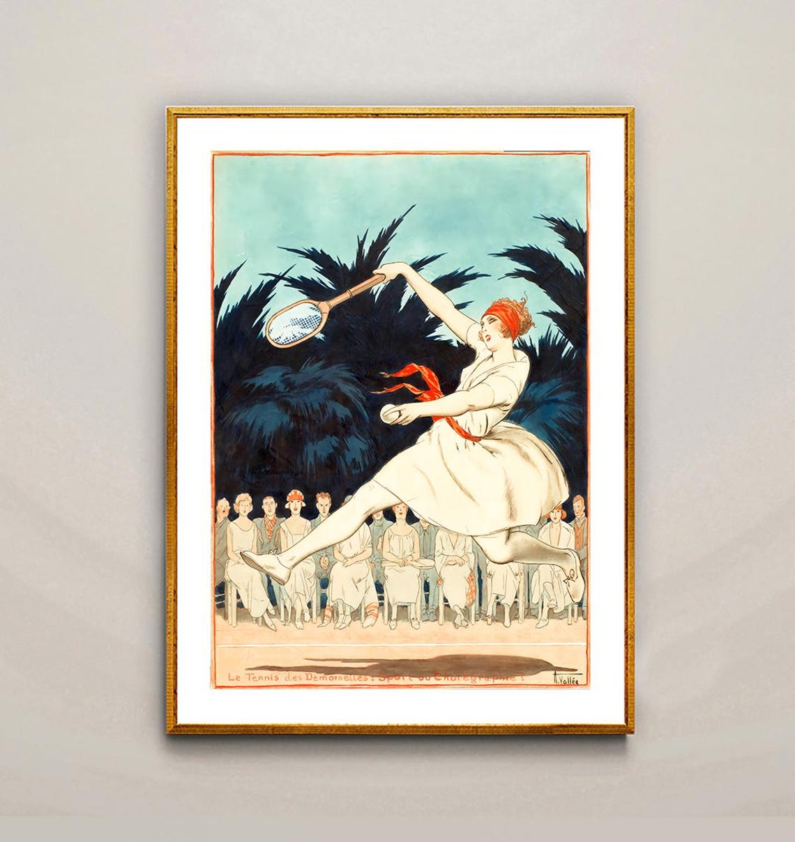 Le Tennis des Demoiselles Sport ou Choregraphie Vintage Poster - Image 2