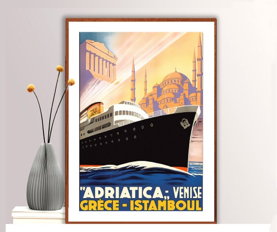 Adriatica Venise Grece Istamboul Vintage Travel Poster Poster Paper Or Print Gift Idea Wall Decor
