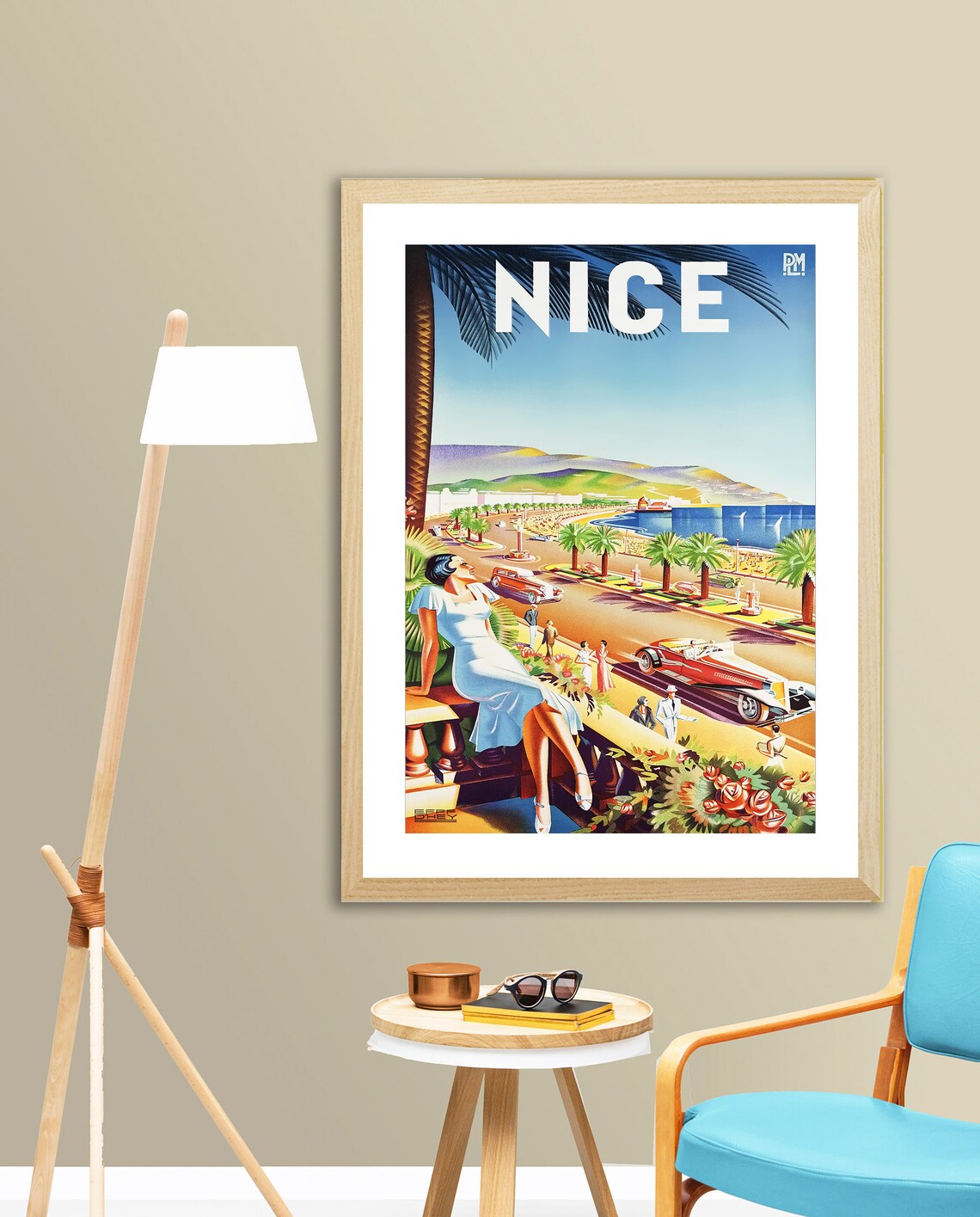 Nice France Vintage Travel Poster, French Riviera - Image 2