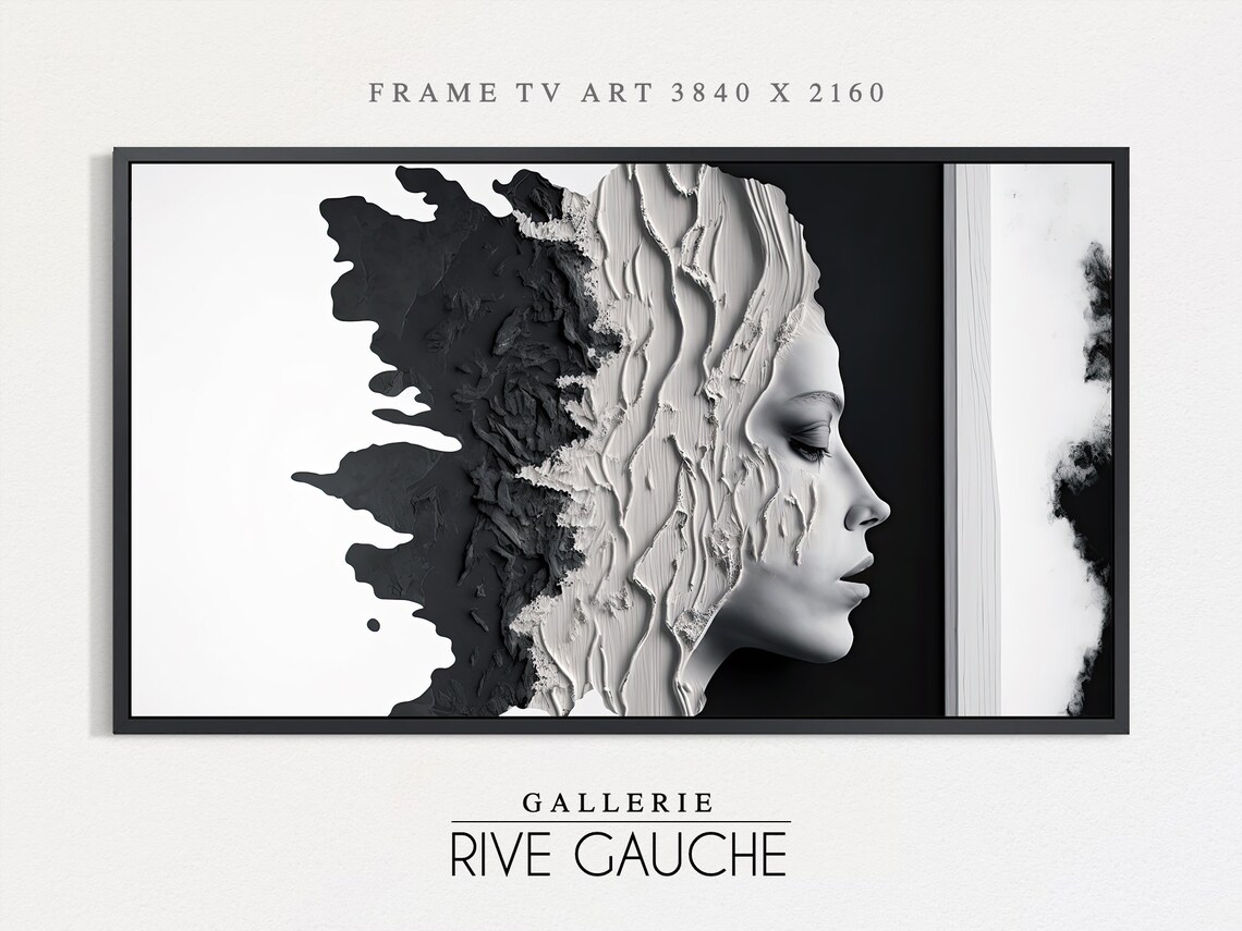 Abstract Woman Monochrome Oil Painting Art Print
