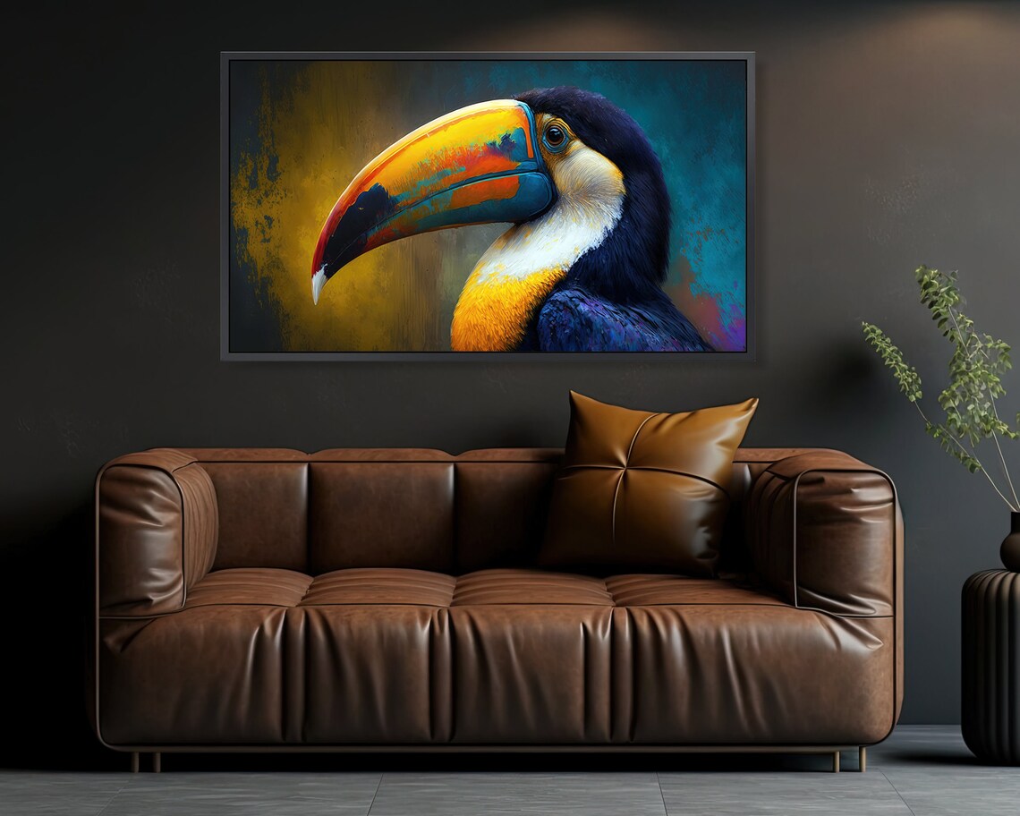 Colorful Toucan Bird Art, Oil Painting Poster - Image 2