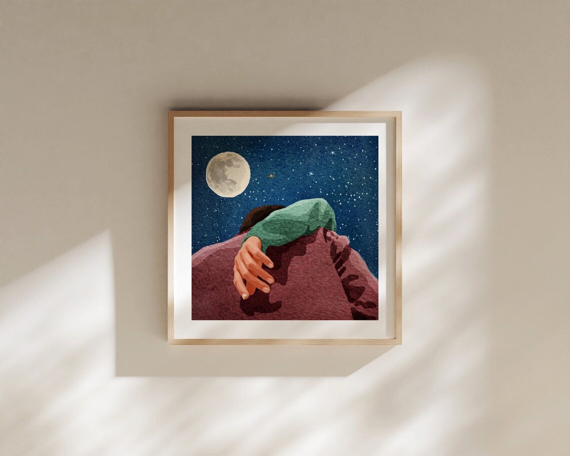Lovers Under A Starry Night, Van Gogh-Inspired Art Print - Image 3