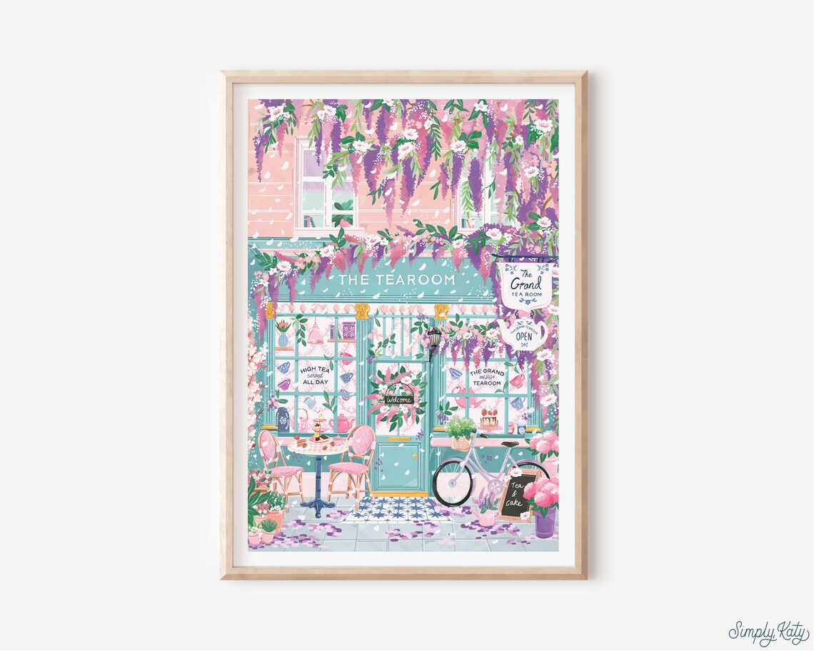 Tearoom Cafe Wisteria Afternoon Tea Art Print