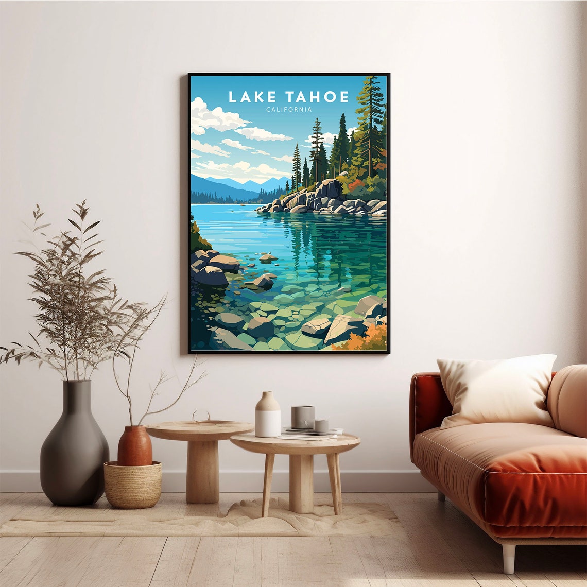 Lake Tahoe Print National Park Travel Poster Lake Tahoe Poster Lake Tahoe Travel Poster Minimalist Lake Tahoe Gifts - Image 4
