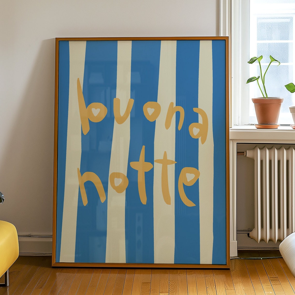 Buona Notte Modern Typography Quote Art Print - Image 2