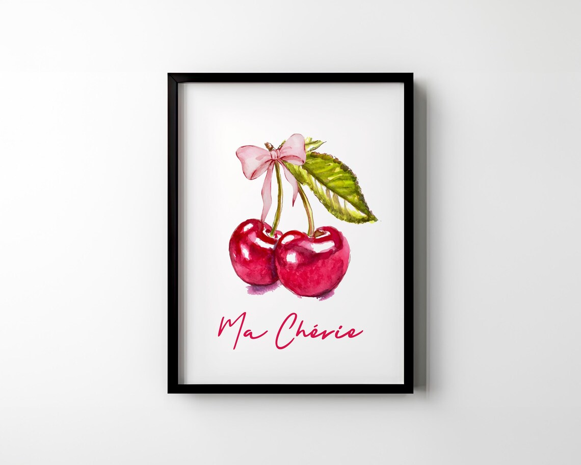 Ma Cherie Mon Cherie Cherry Art Print - Image 2