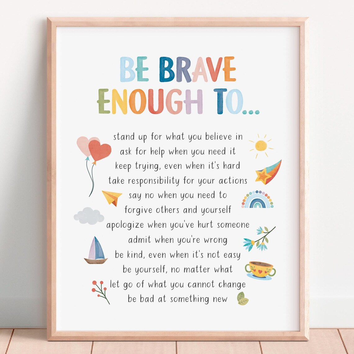 Be Brave Enough Positive Affirmations Art Print - Image 7