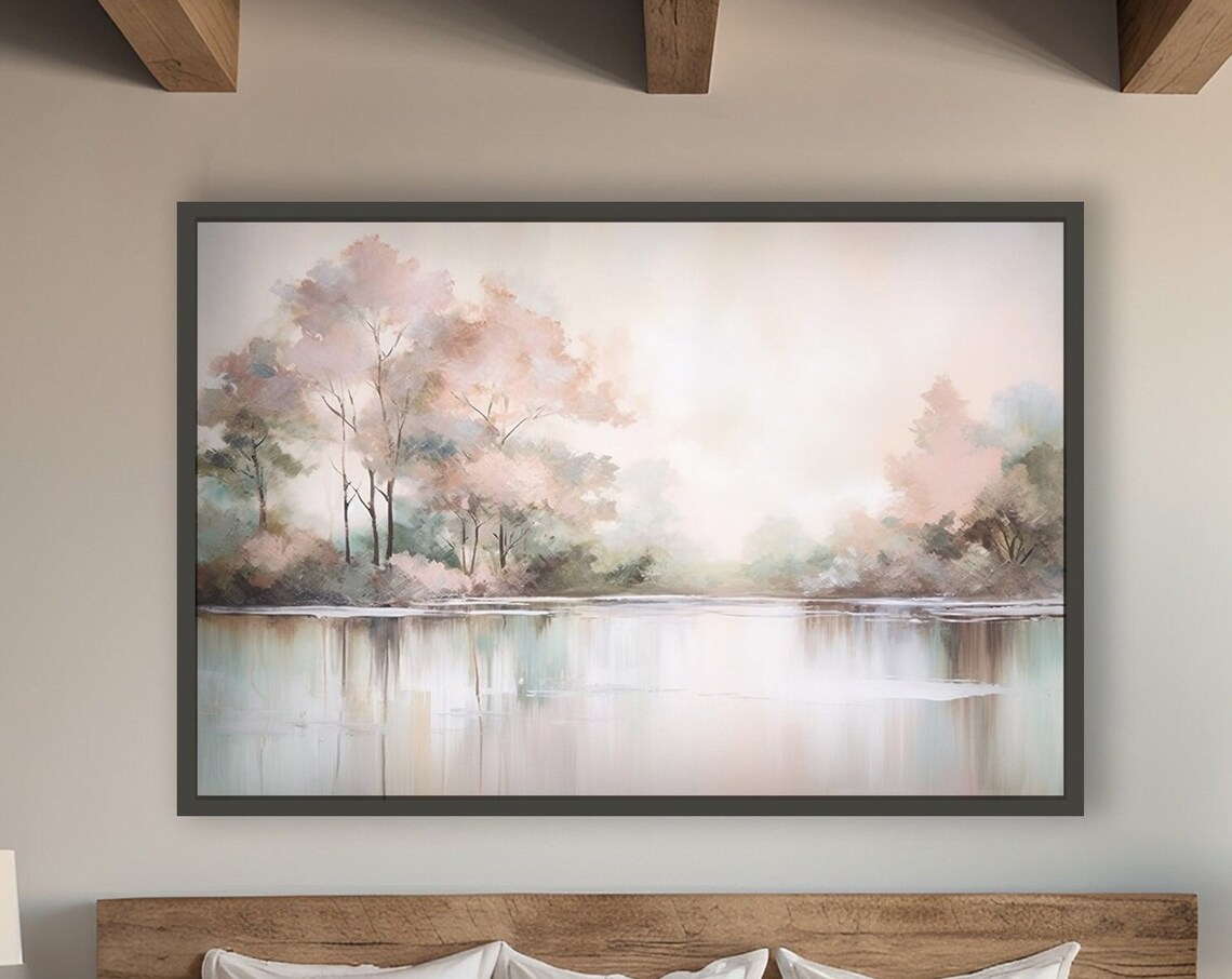 Abstract Landscape Art Print, Soft Neutral Tones