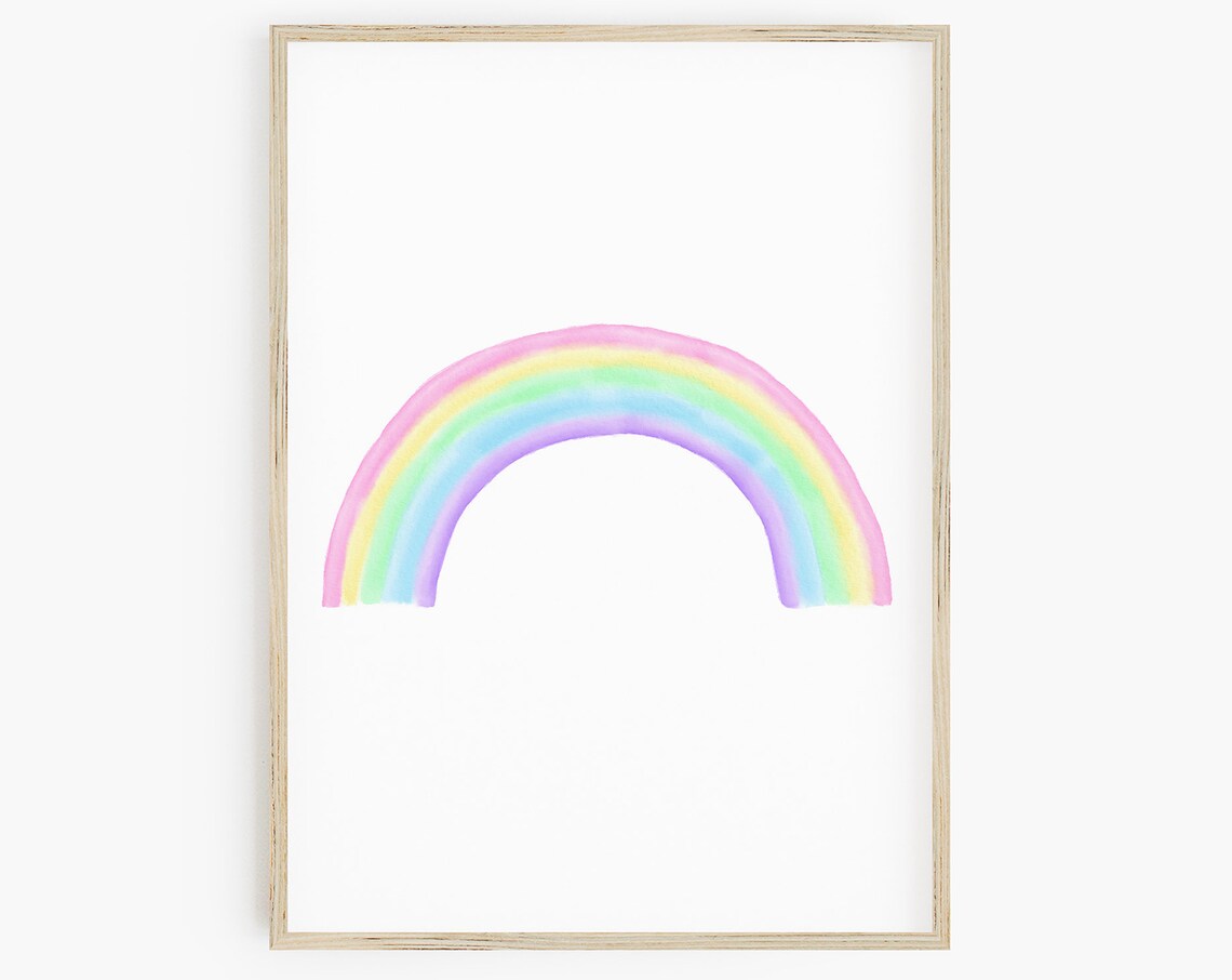 Pastel Rainbow Print, Rainbow Nursery Decor