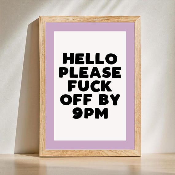 Hallway Home Wall Print Art Funny Bedroom Typography Living Room