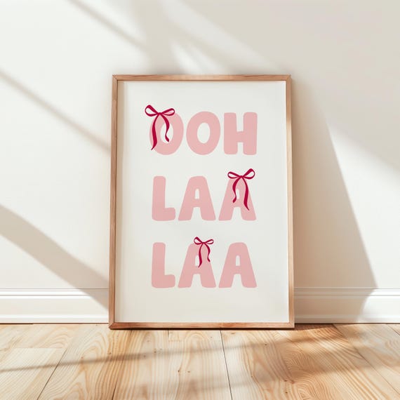 Pink Bathroom Wall Print Art Decor Dorm Girly Funny