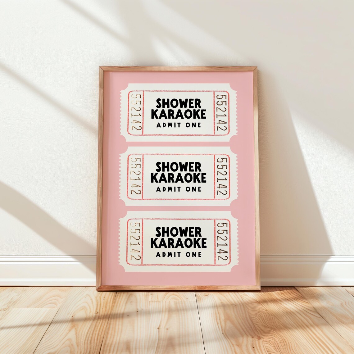 Pink Bathroom Humor Art Print, Girly Dorm Decor