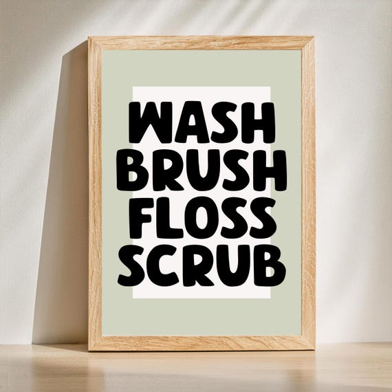 Green Bathroom Wall Print Art Decor Dorm Girly Funny