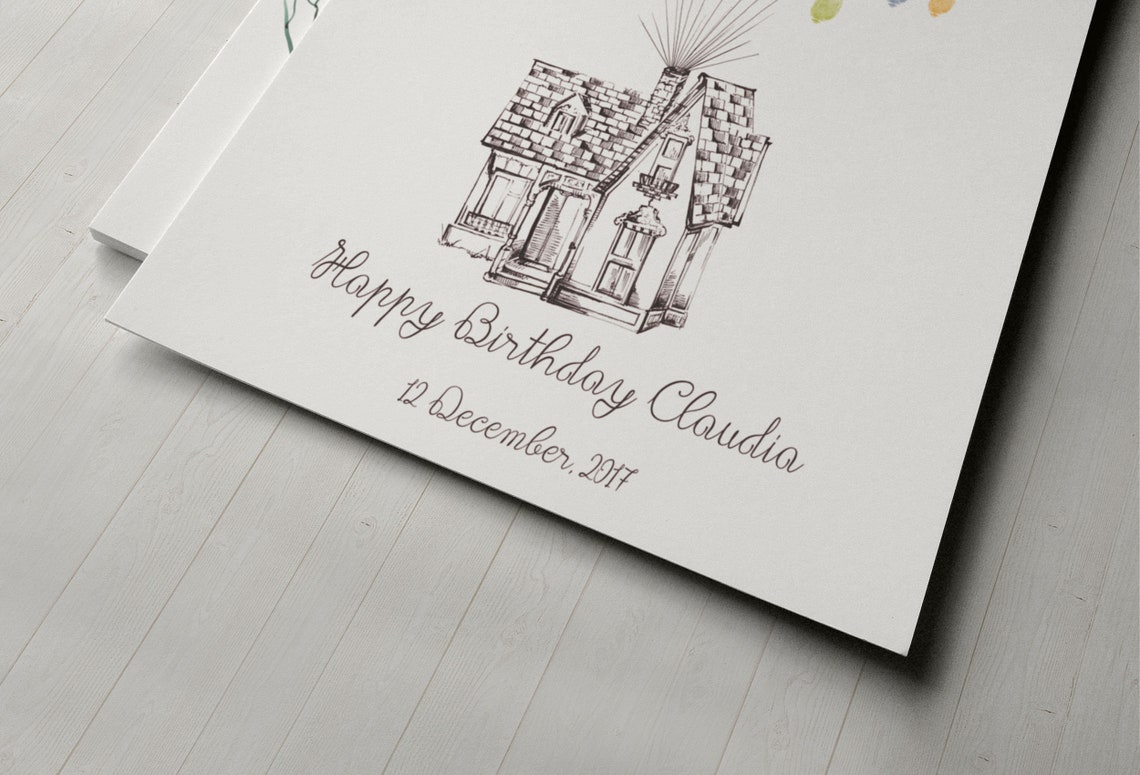 Up House Thumbprint Guest Book, Wedding Fingerprint Decor - Image 2