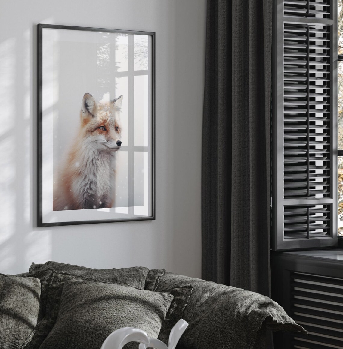 Winters Whisper Majestic Fox In Snowfall Art Print - Image 3