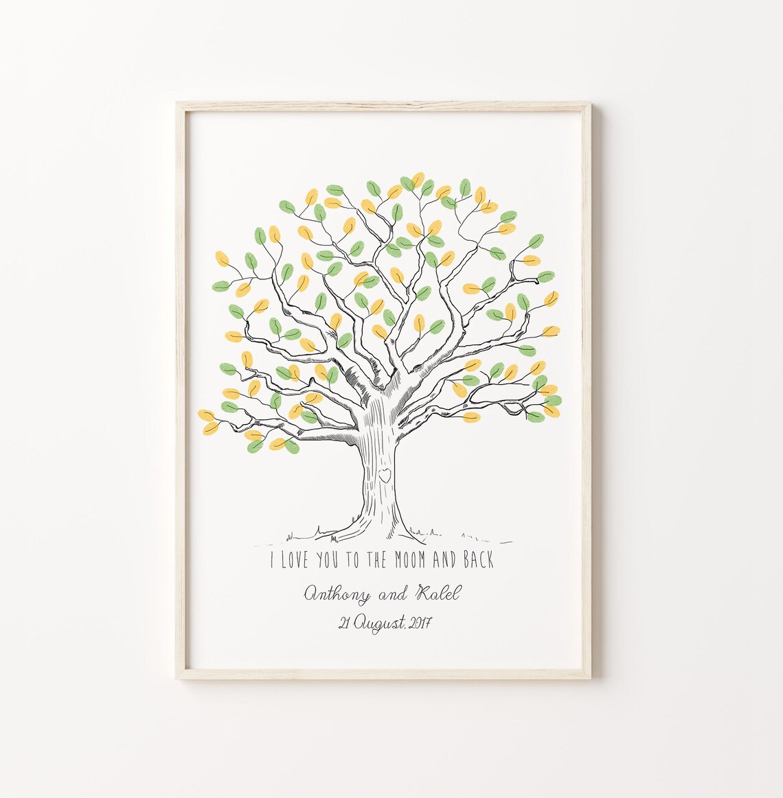 Fingerprint Tree Wedding Guest Book Art Print
