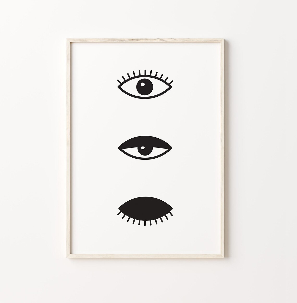 Minimalist Eye Illustration Art Print, Modern Decor