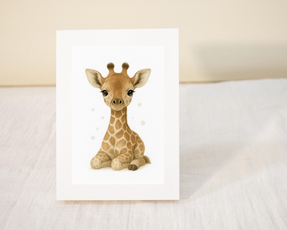 Giraffe Nursery Art Print, Safari Kids Room Decor - Image 3