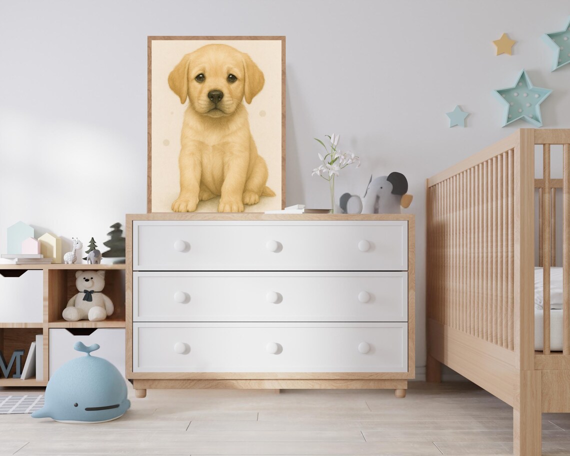 Labrador Retriever Puppy, Nursery Decor Art Print - Image 2