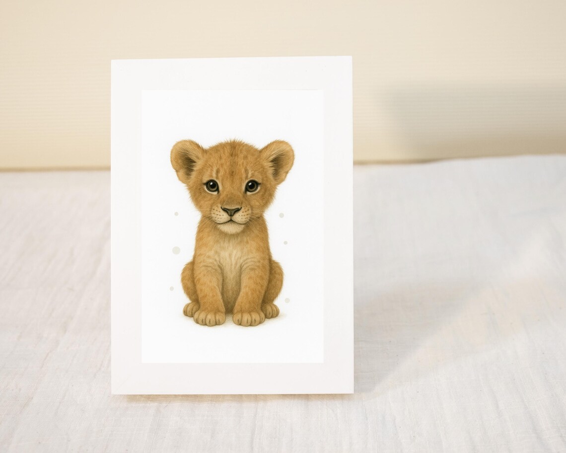 Lion Nursery Art Print, Safari Animal Decor - Image 3