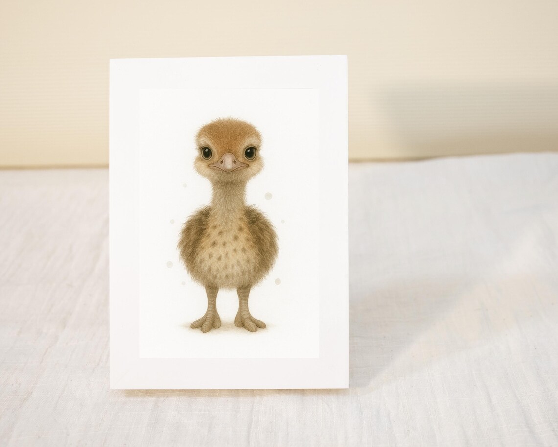 Safari Nursery Baby Ostrich Art Print, Cute Jungle Bird - Image 3
