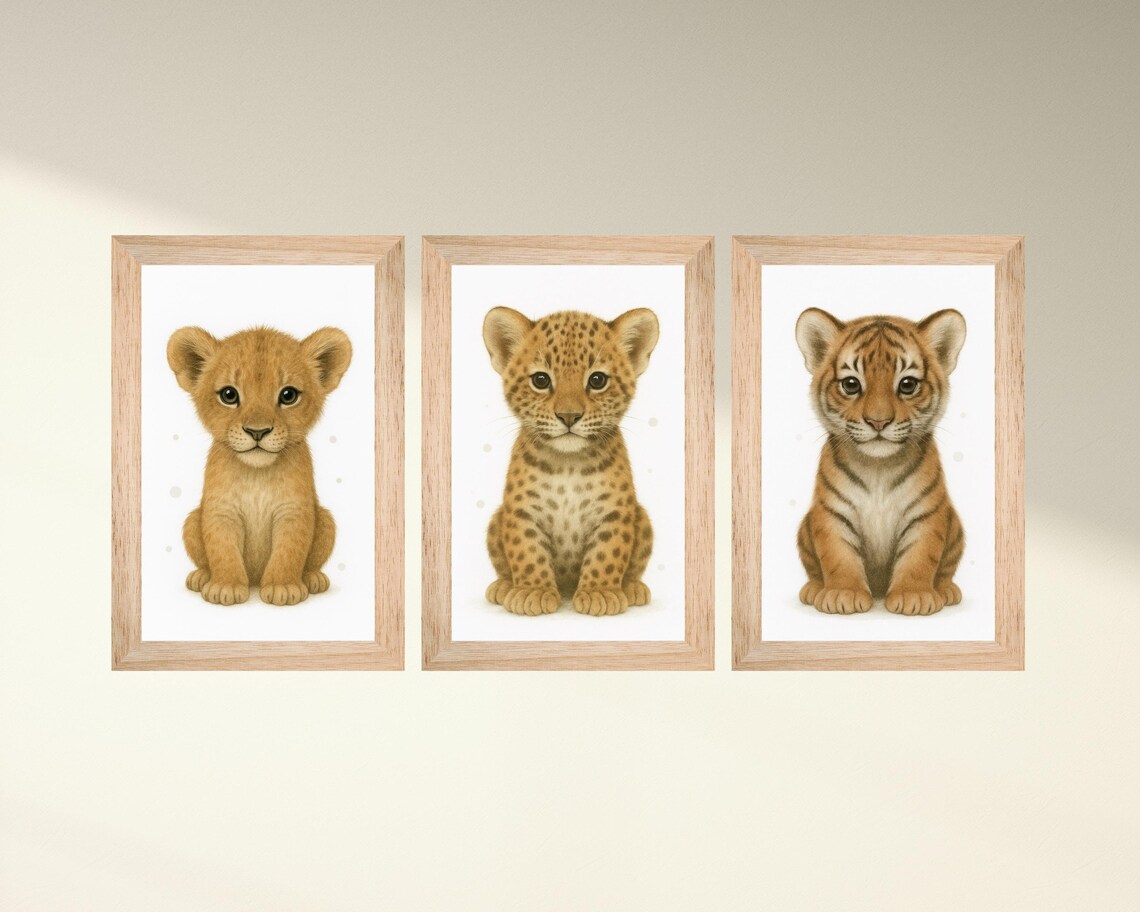 Safari Animal Nursery Posters, Jungle Animal Decor