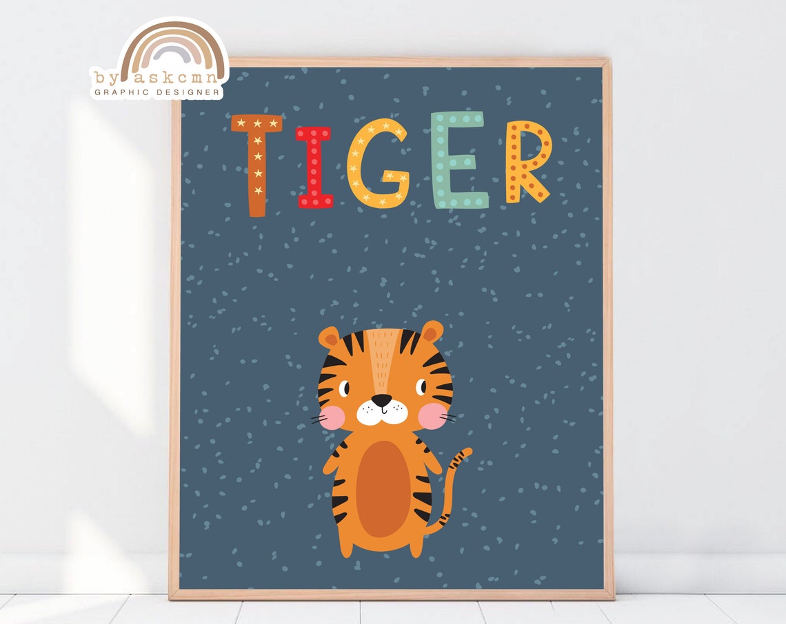 Tiger Baby Room Poster Christmas Gift Nursery Art Poster Baby Room Poster Birthday Gift Kids Room Poster Baby Room Wall Art