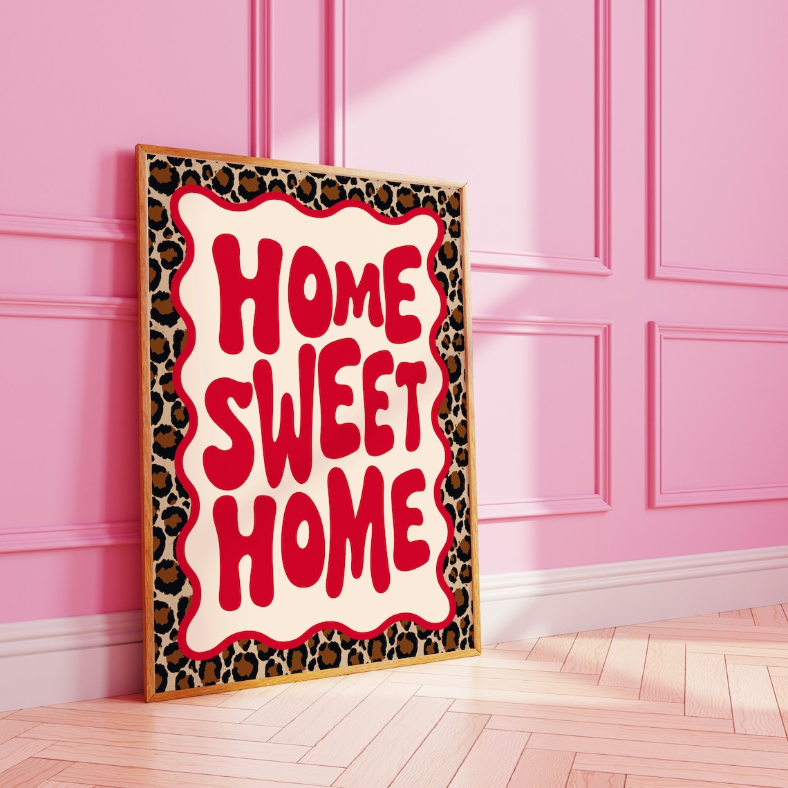 Leopard Print Wall Art, Home Sweet Decor Print