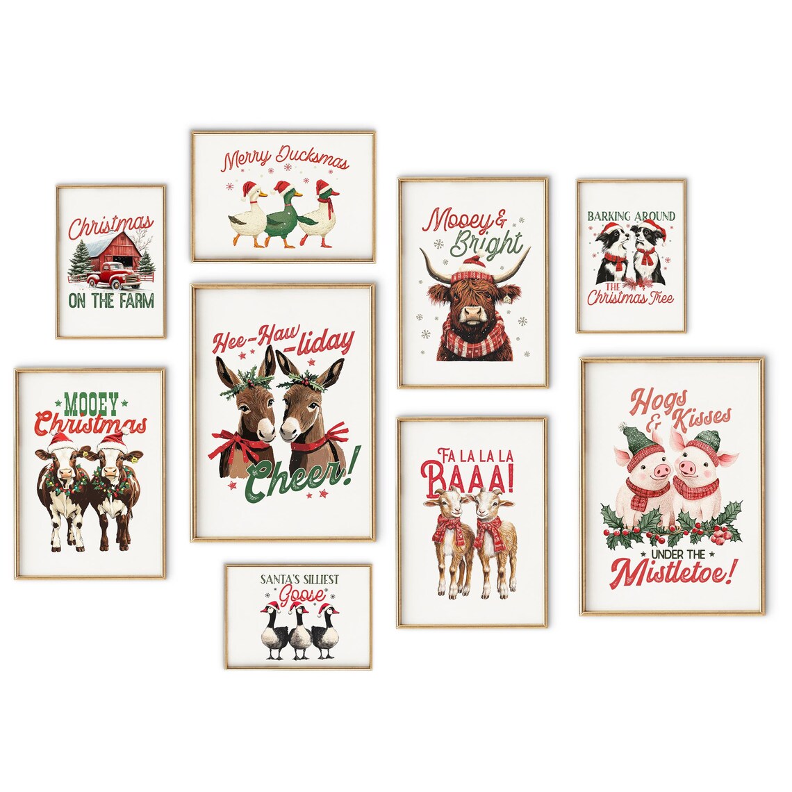 Santa's Silliest Goose Christmas Geese Wearing Santa Hats Poster - Image 5