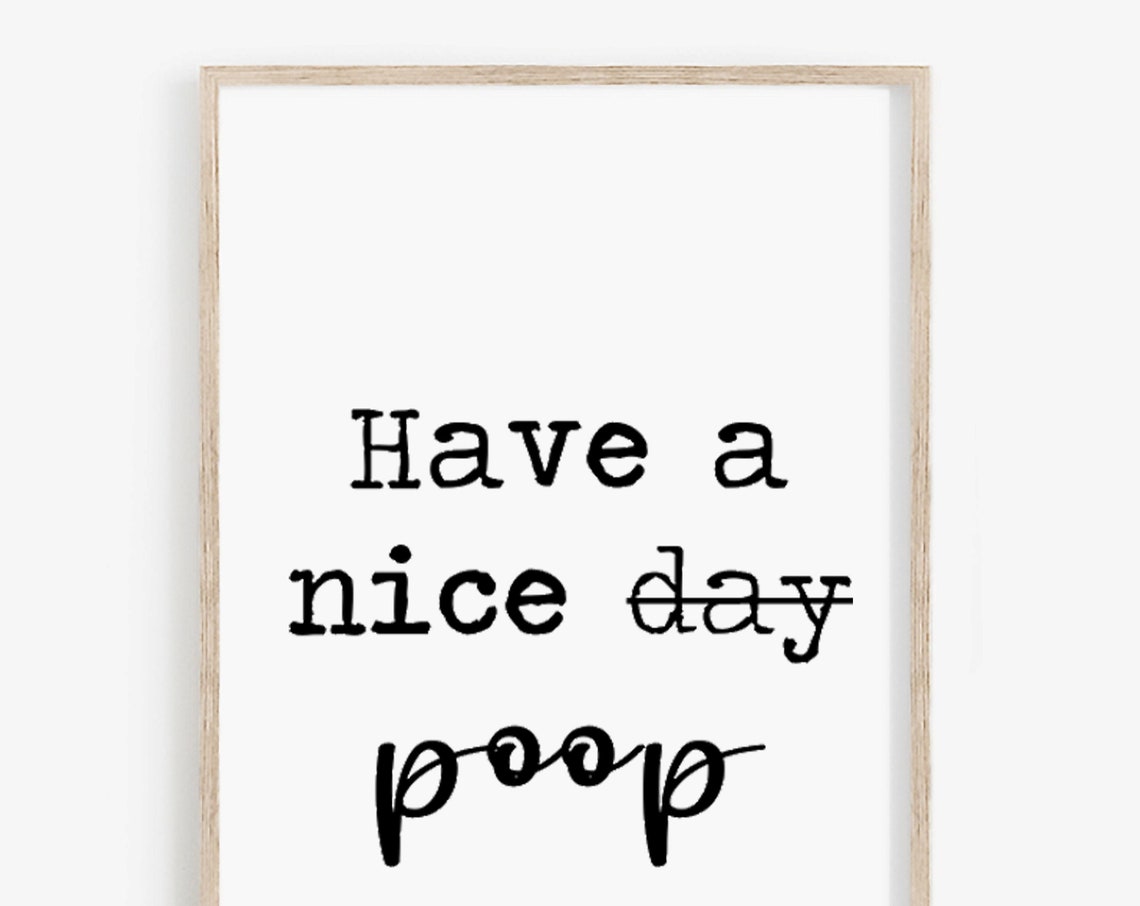 Have a Nice Poop Funny Bathroom Toilet Humor Script Quote Poster