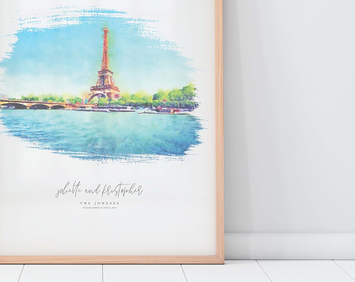 Winter Wedding Venue Illustration, Watercolor Art Print