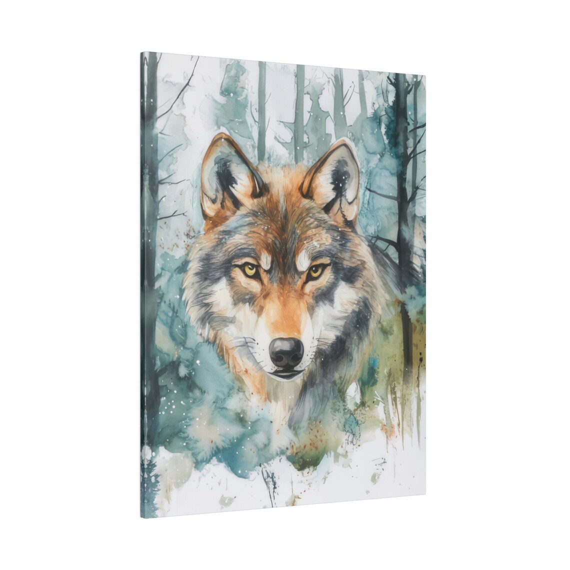 Wolf Watercolor Poster, Modern Forest Animal Art - Image 3
