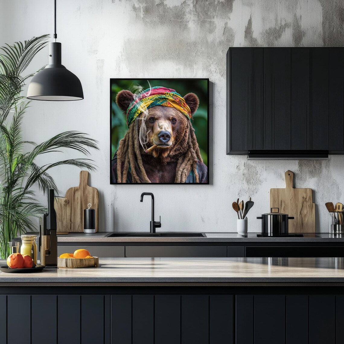 Bear Print, Rastafari Jamaican Decor Poster - Image 2
