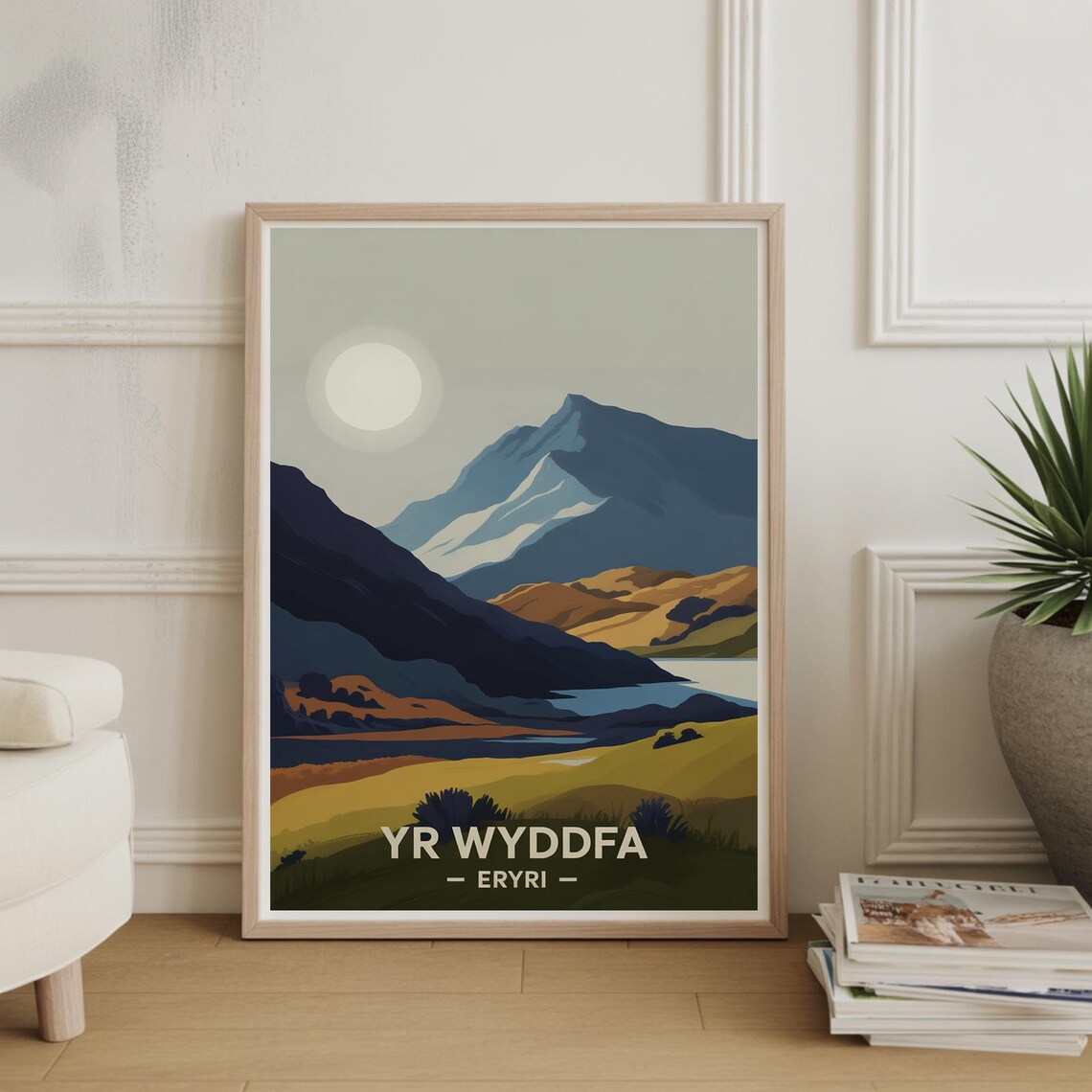 Yr Wyddfa Eryri Snowdonia Wales Mountain Landscape Travel Poster