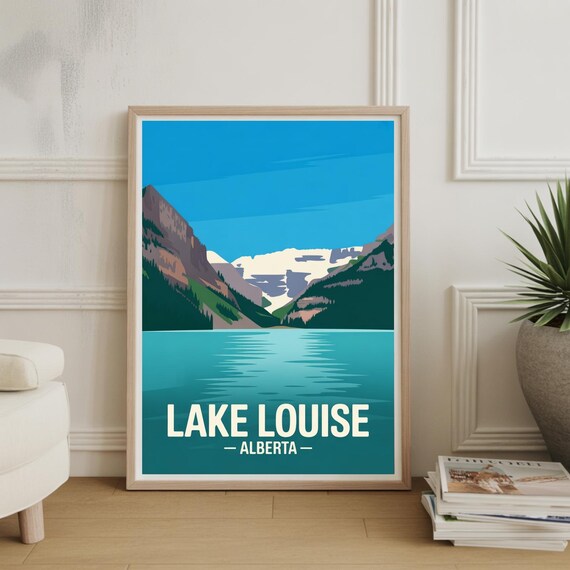 Lake Louise Alberta Turquoise Glacier Lake Mountain Travel Poster