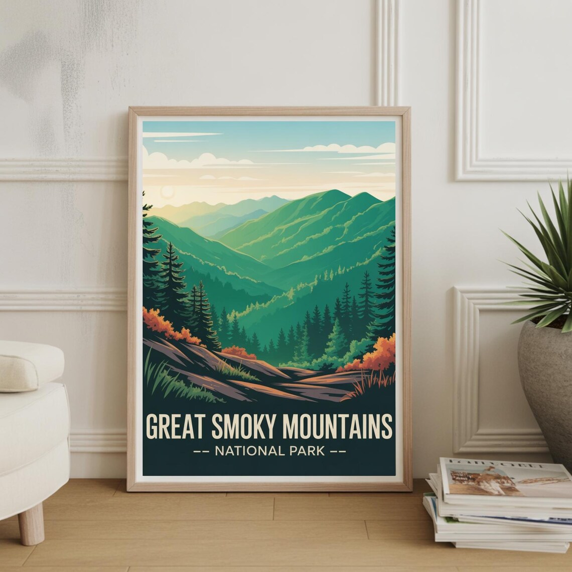 Great Smoky Mountains National Park Forest Landscape Travel Poster
