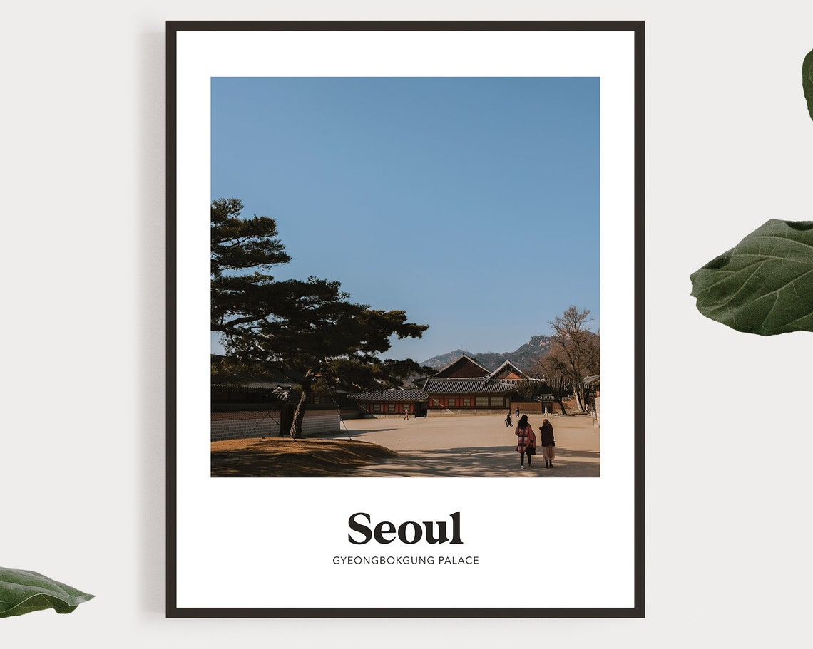 Seoul Gyeongbokgung Palace Courtyard Pine Tree Photography Poster