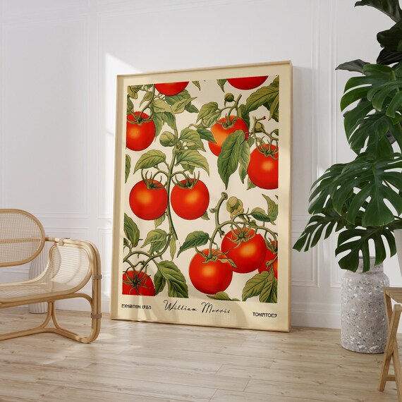 William Morris Tomato Art Print Vintage Food Illustration Kitchen Wall Decor Printed On Luxury Paper