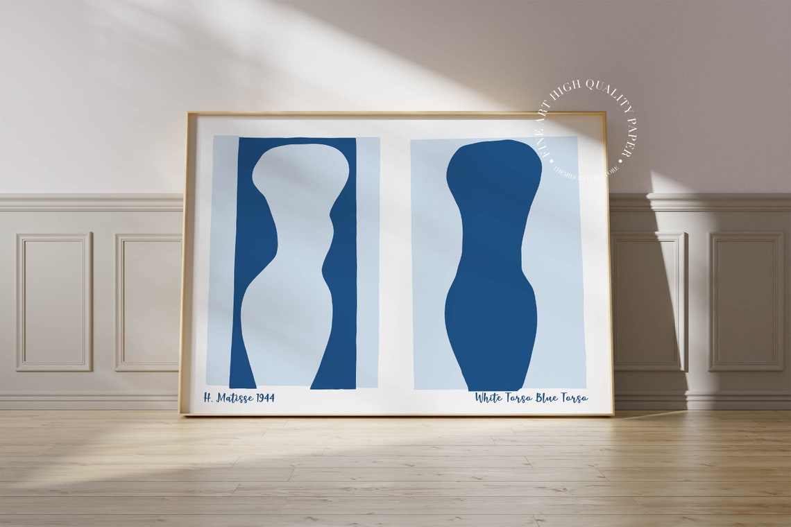 Blue Henri Matisse Print Minimalist Abstract Poster Mid Century Modern Wall Art