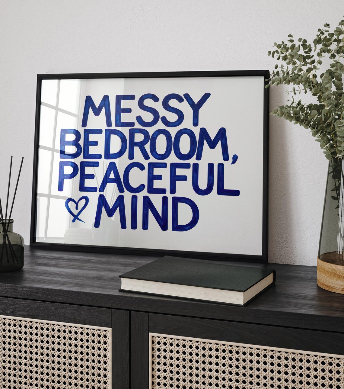 Messy Bedroom Peaceful Mind Art Print Funny Typography Wall Decor - Image 2
