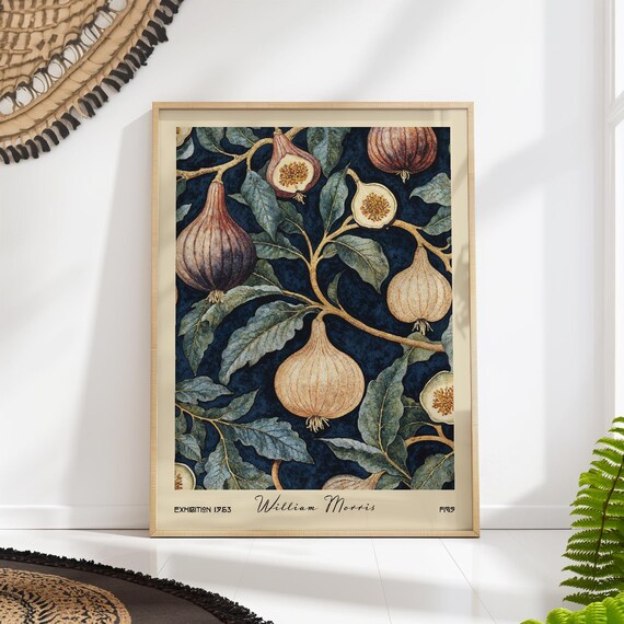 Fig Kitchen Print William Morris Botanical Vintage Wall Art Cooking Decor Printed On Luxury Paper